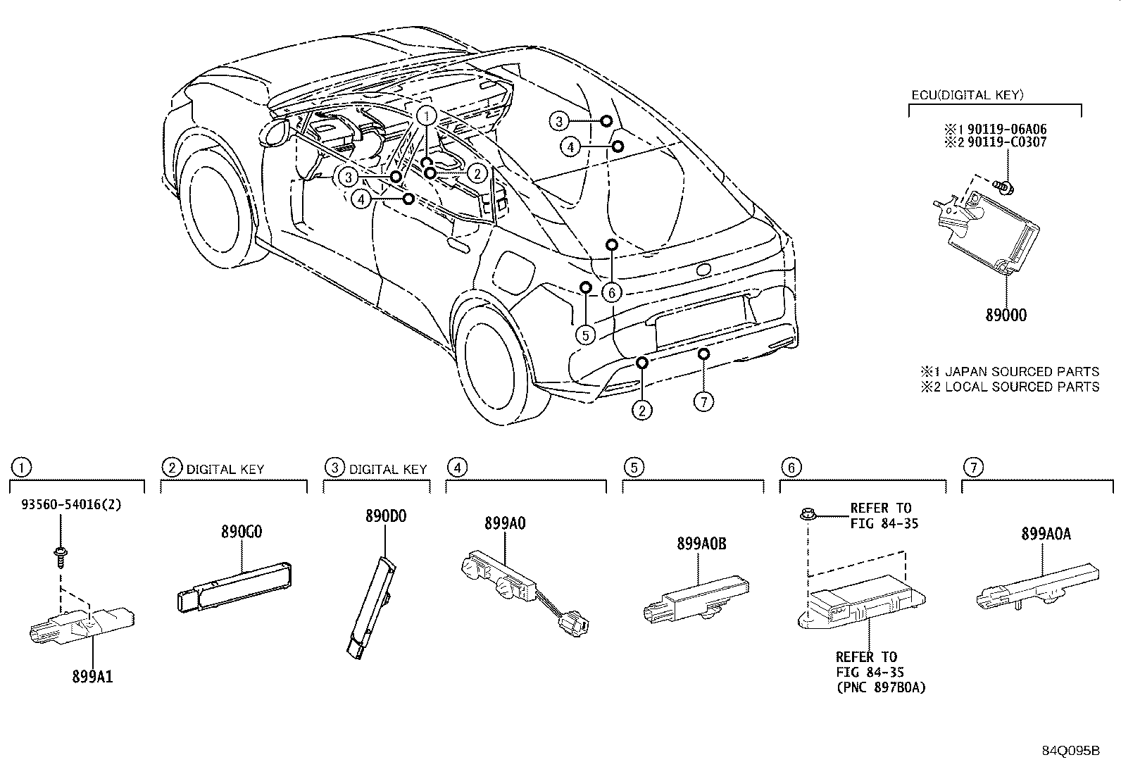 Exploded illustration 84Q095B