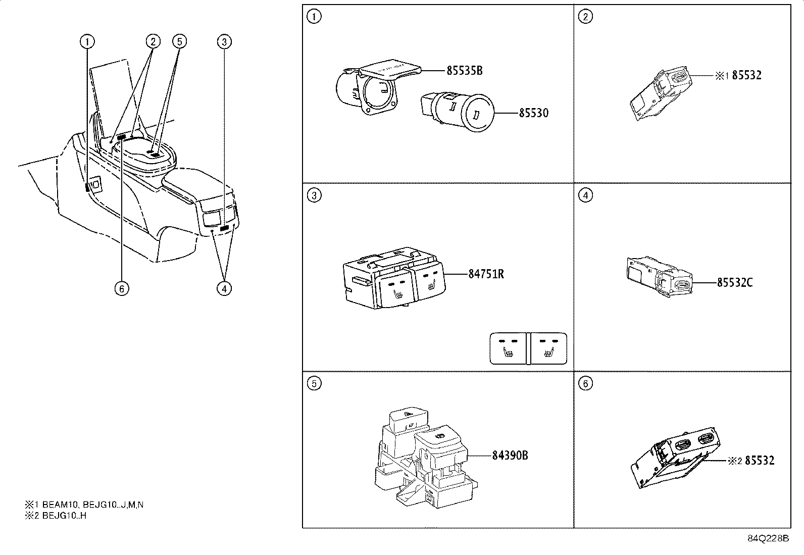 Exploded illustration 84Q228B