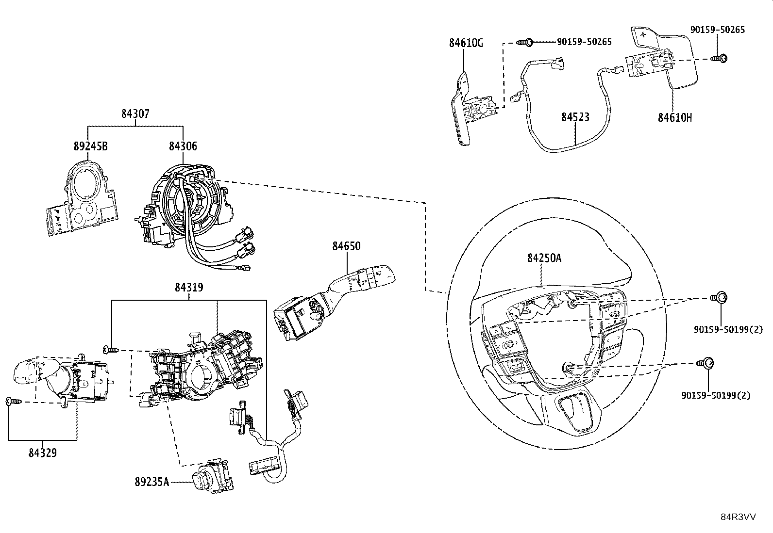 Exploded illustration 84R3VV