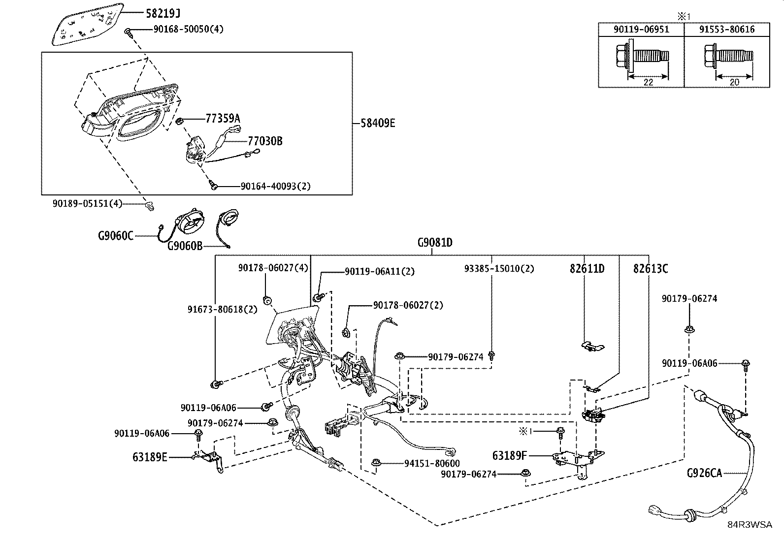 Exploded illustration 84R3WSA
