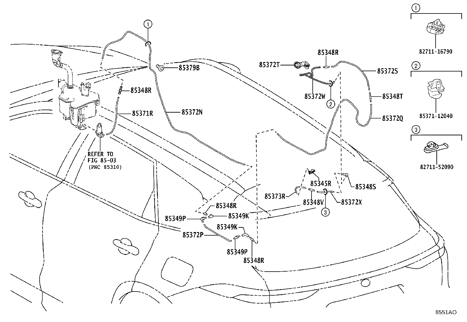 Exploded illustration 8551AO