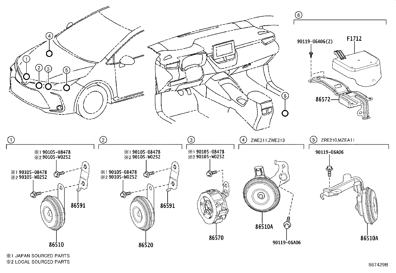 Exploded illustration 867429B