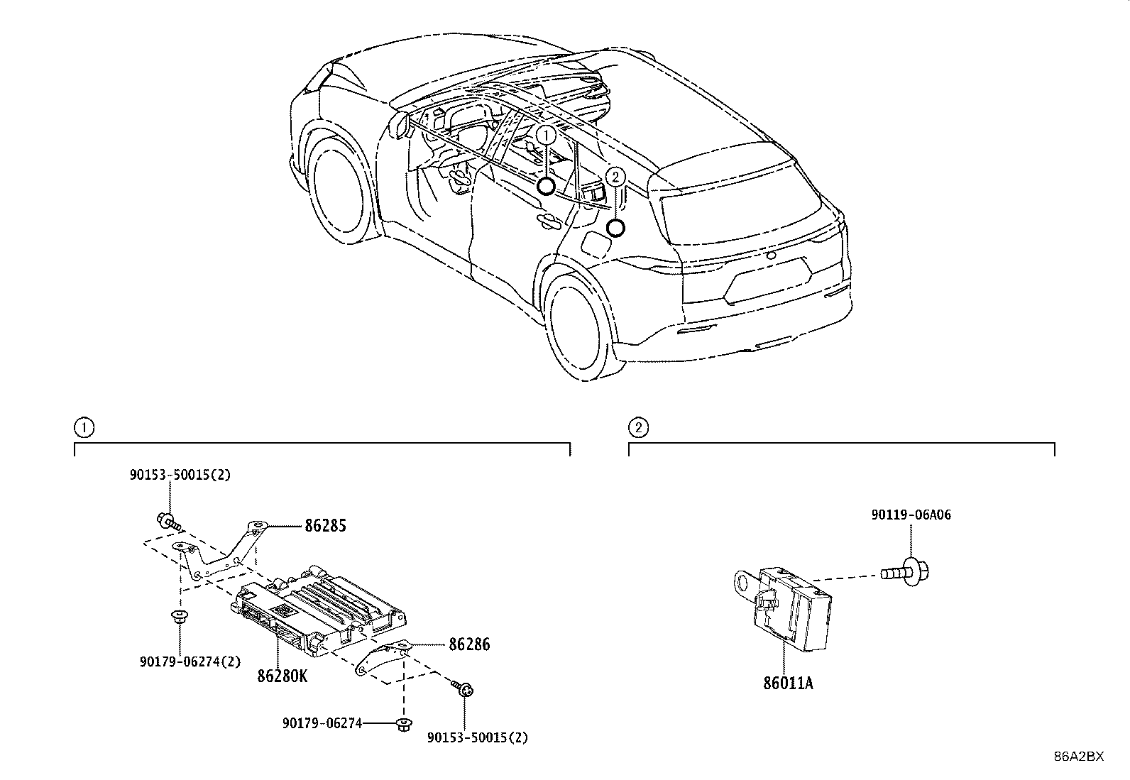 Exploded illustration 86A2BX