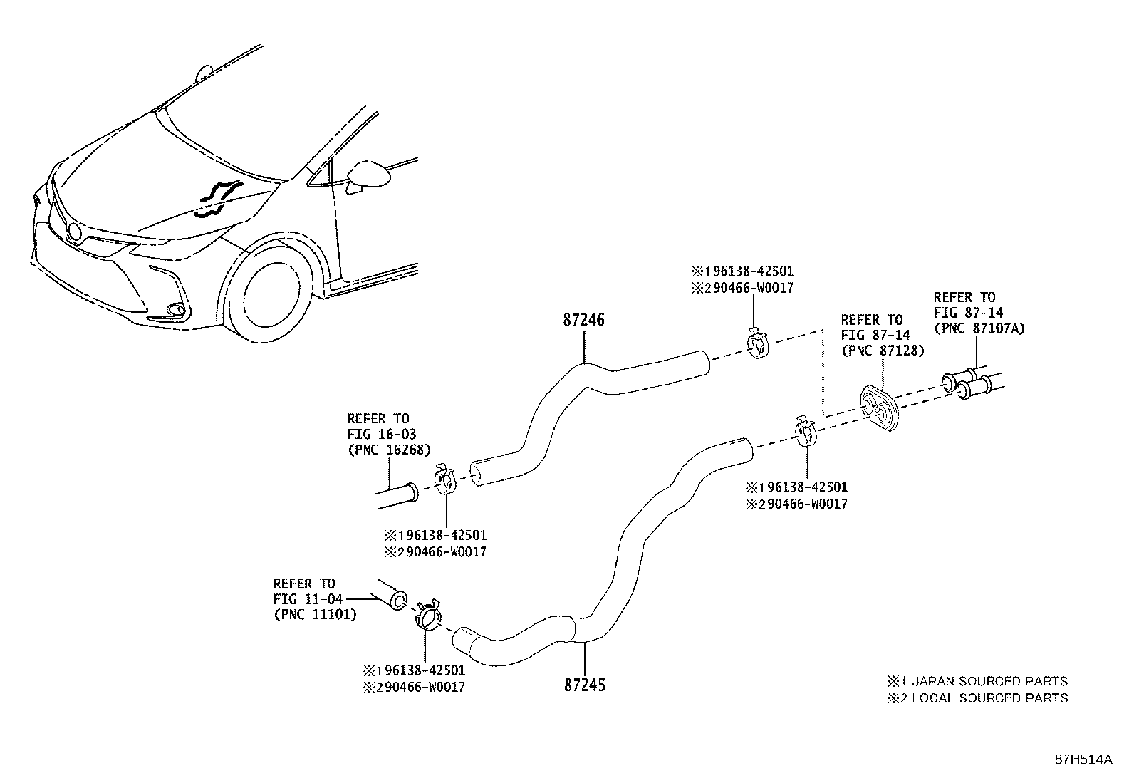Exploded illustration 87H514A