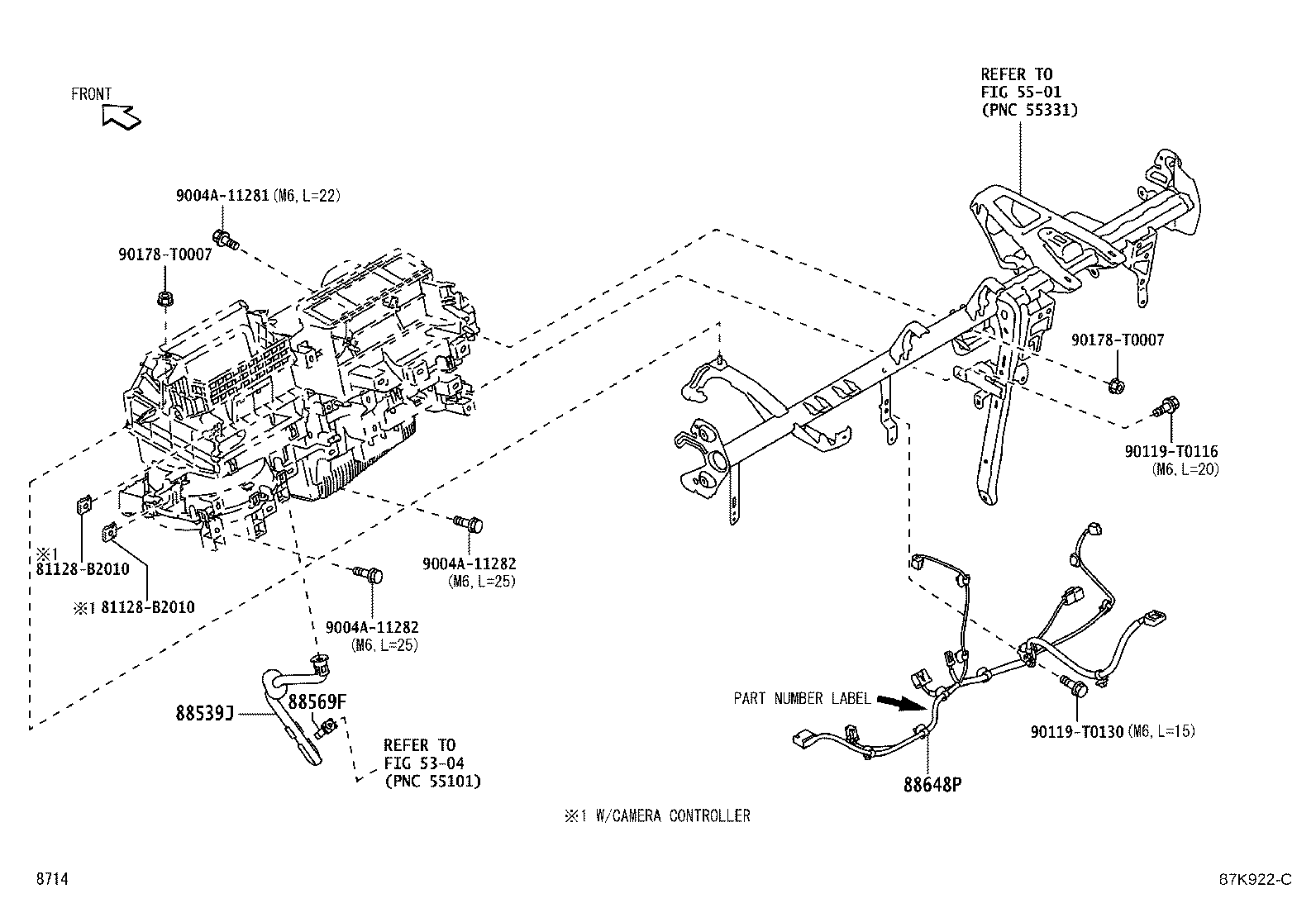 Exploded illustration 87K922C