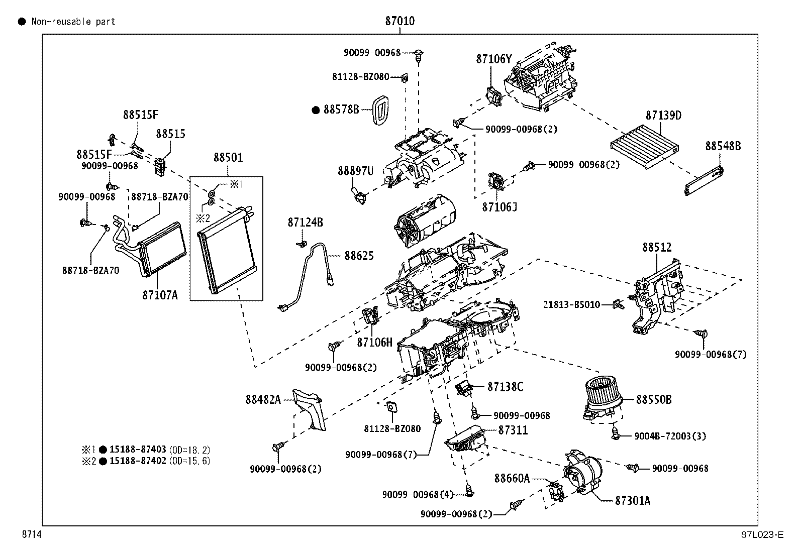 Exploded illustration 87L023E