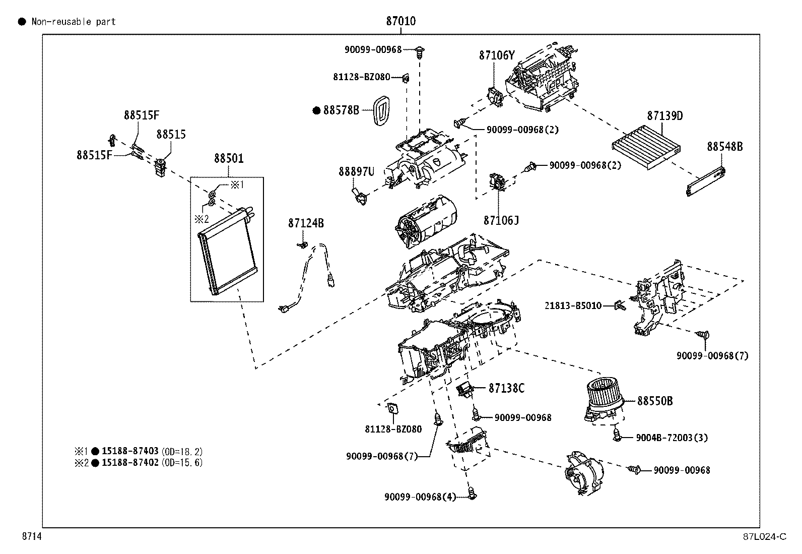 Exploded illustration 87L024C