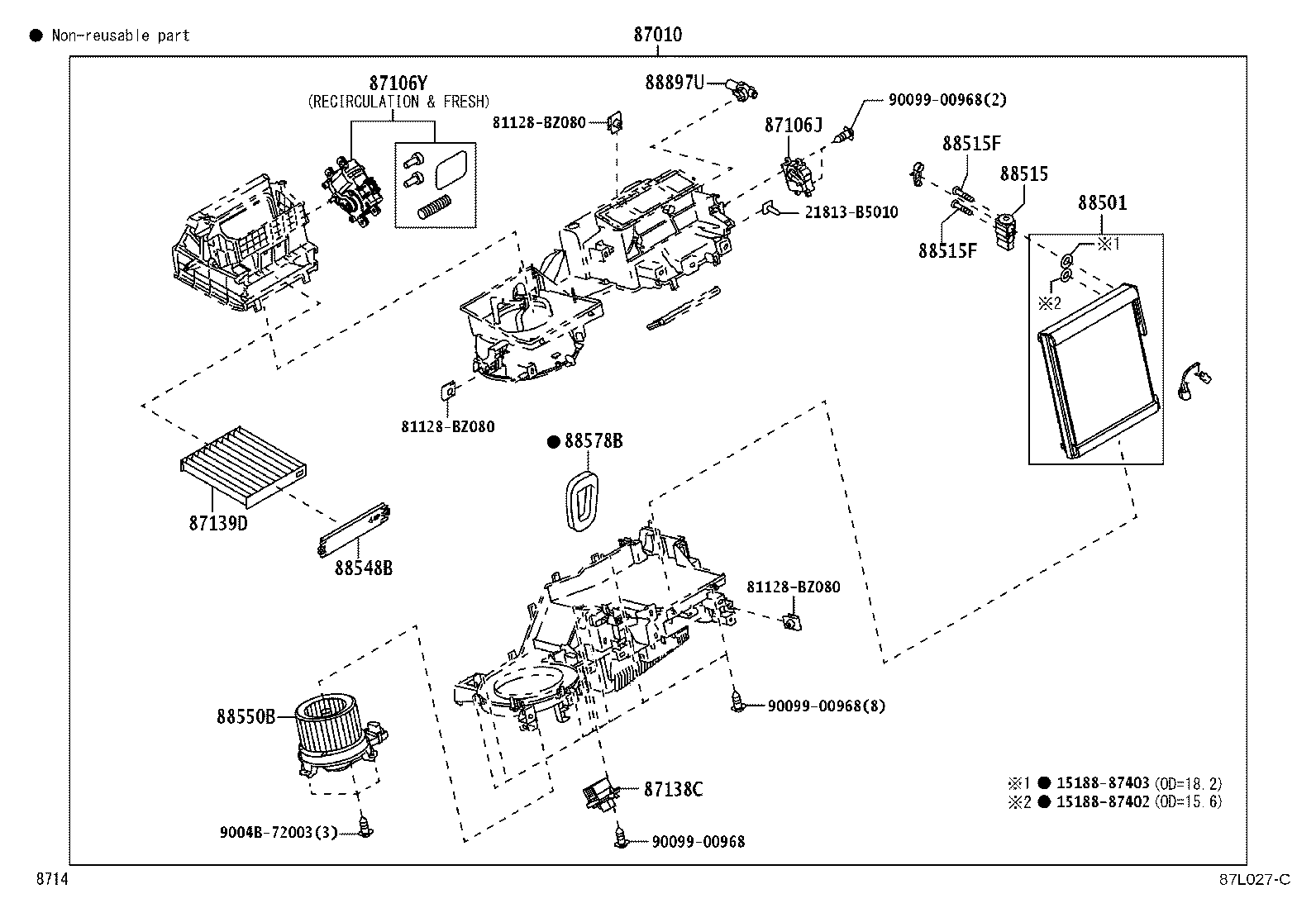 Exploded illustration 87L027C