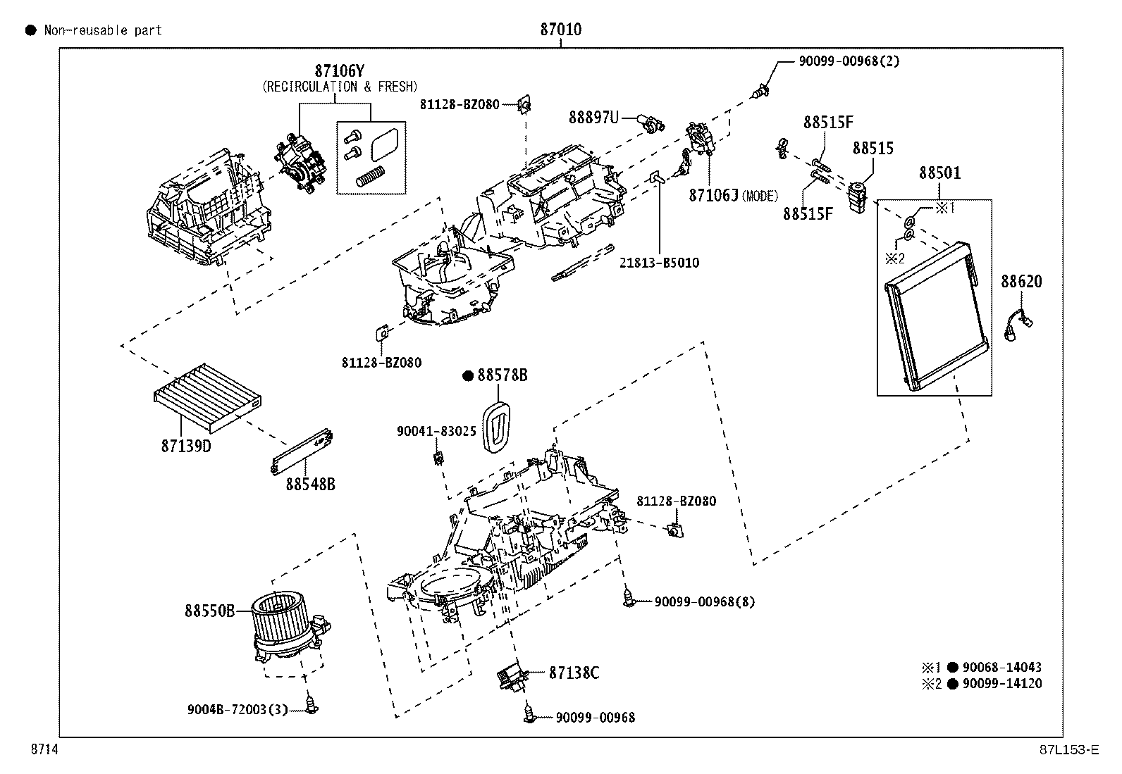 Exploded illustration 87L153E