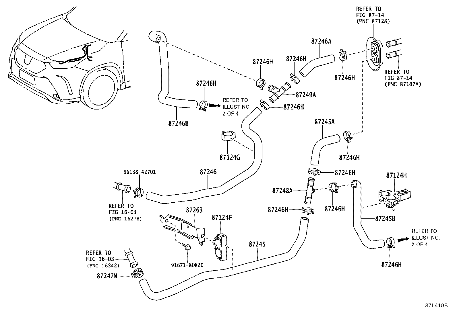 Exploded illustration 87L410B