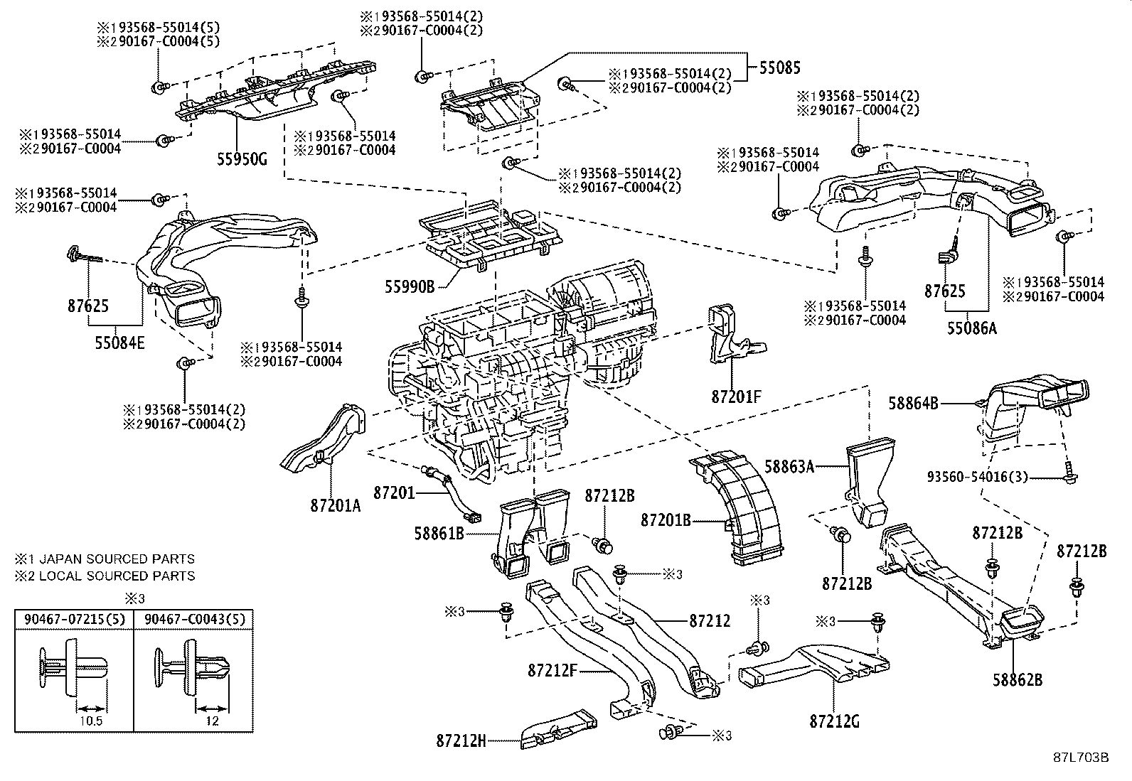 Exploded illustration 87L703B