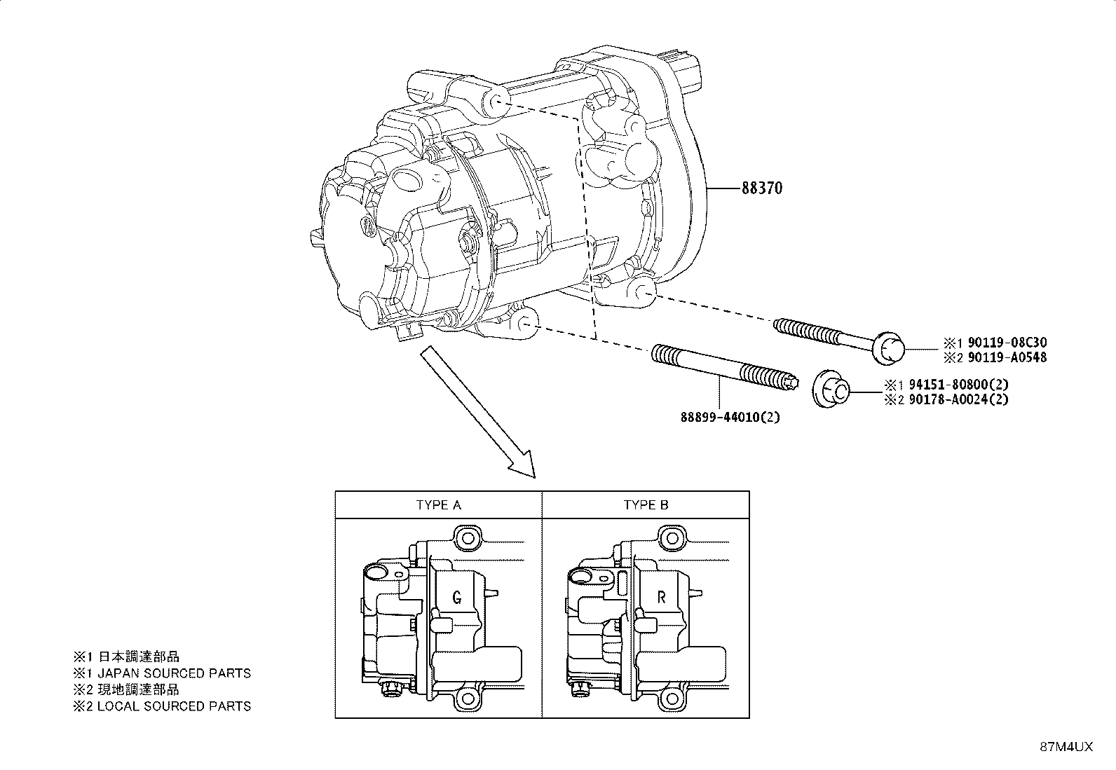 Exploded illustration 87M4UX