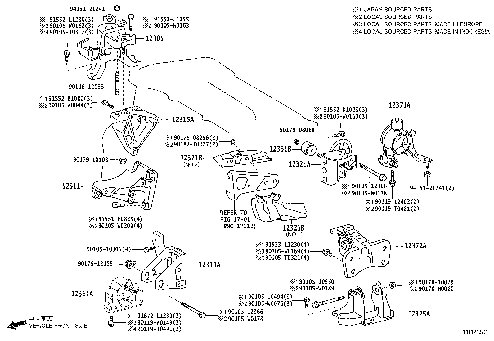 Exploded illustration 11B235C
