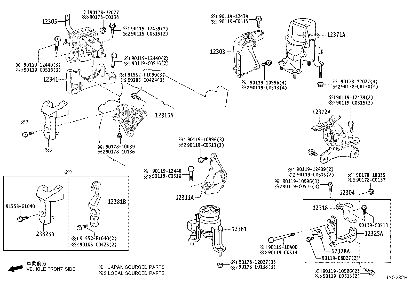 Exploded illustration 11G232B