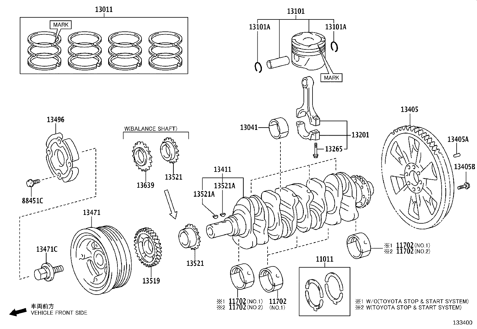 Exploded illustration 133400
