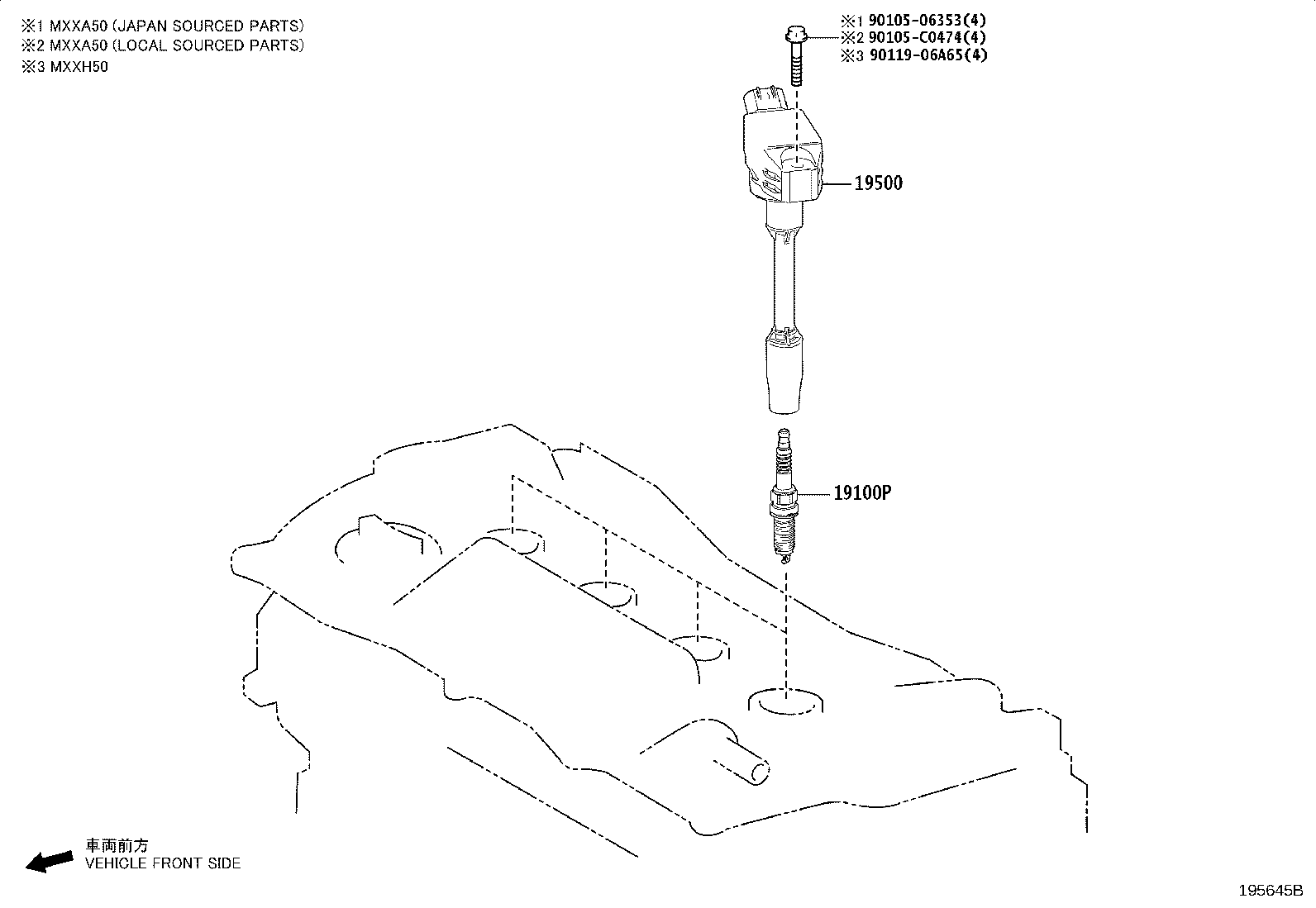 Exploded illustration 195645B