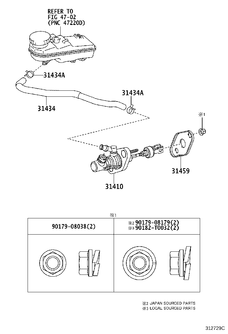 Exploded illustration 312729C