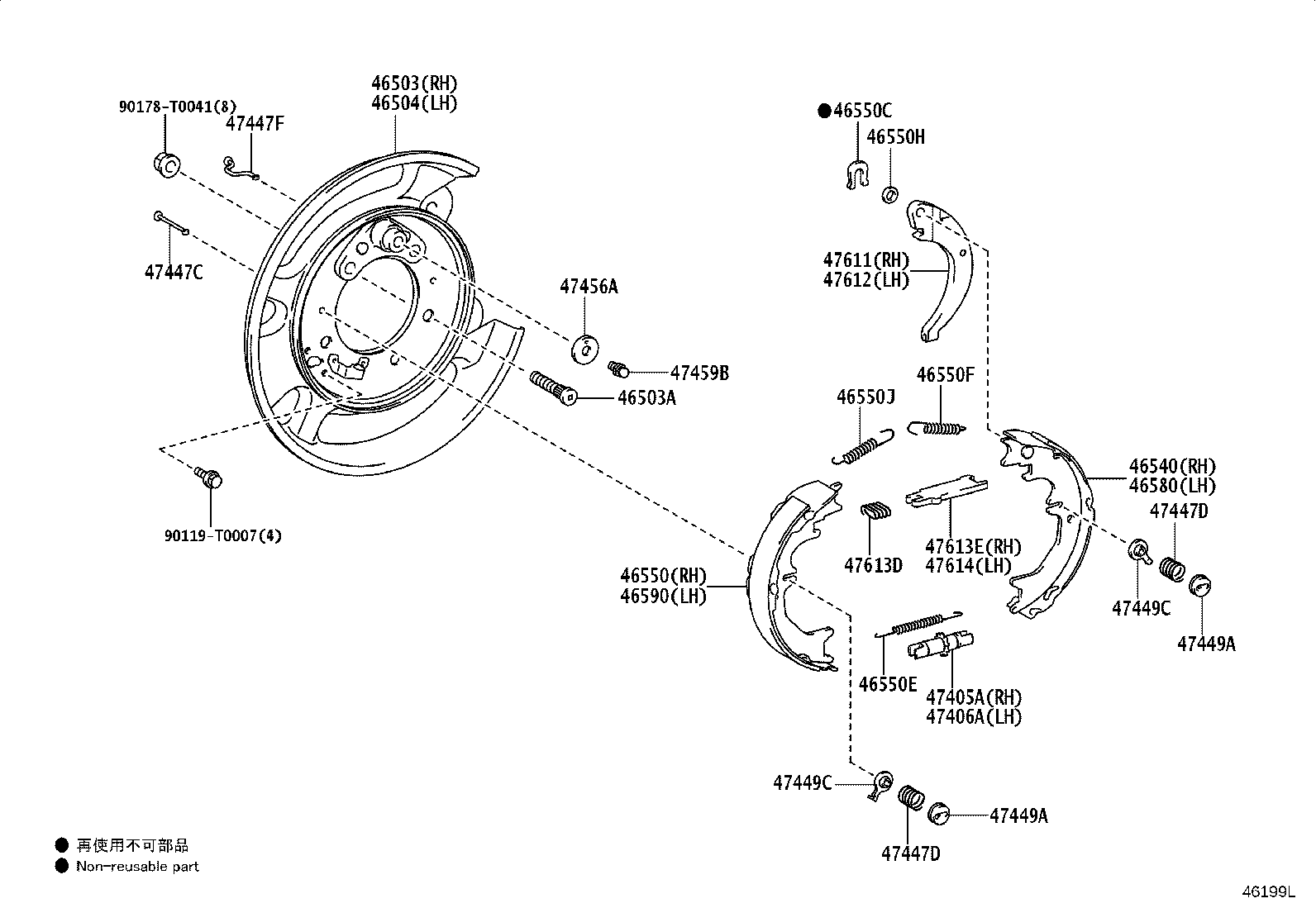 Exploded illustration 46199L