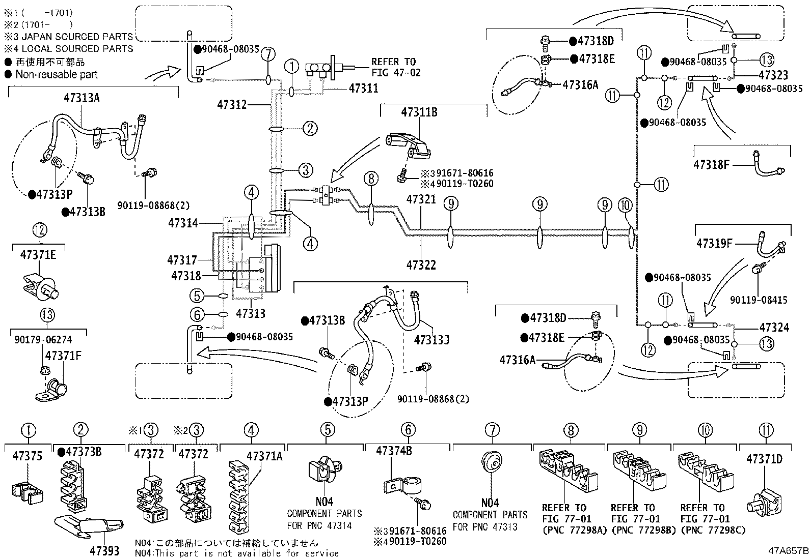 Exploded illustration 47A657B