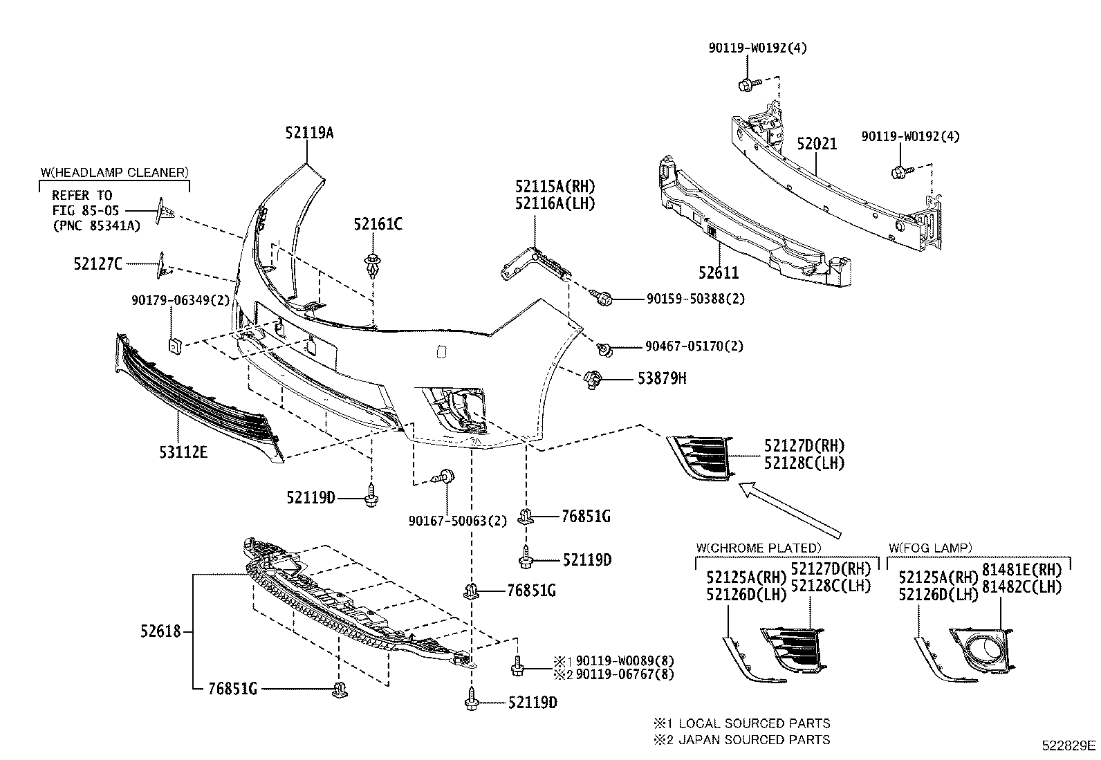 Exploded illustration 522829E