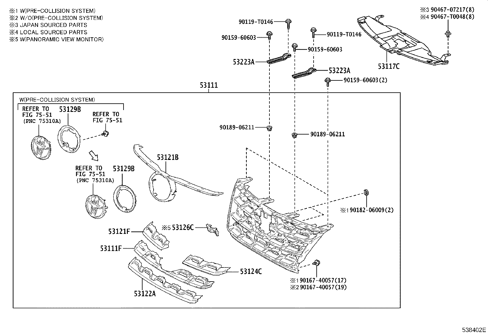 Exploded illustration 538402E