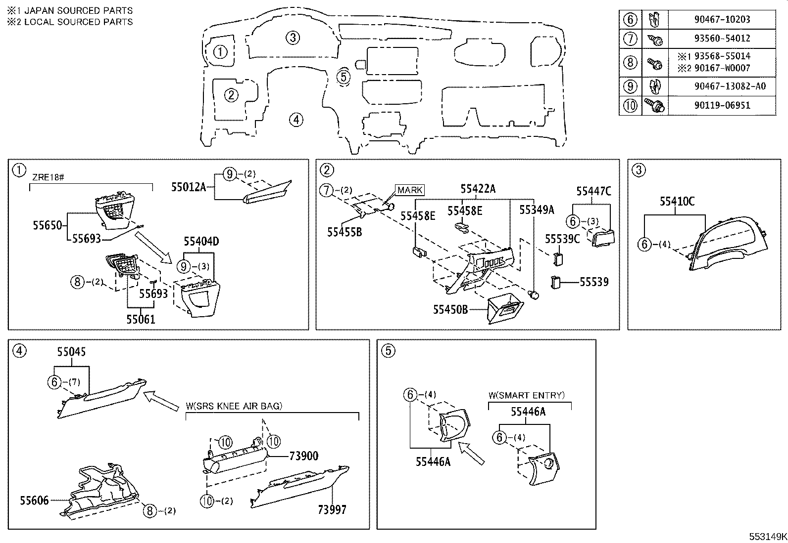 Exploded illustration 553149K