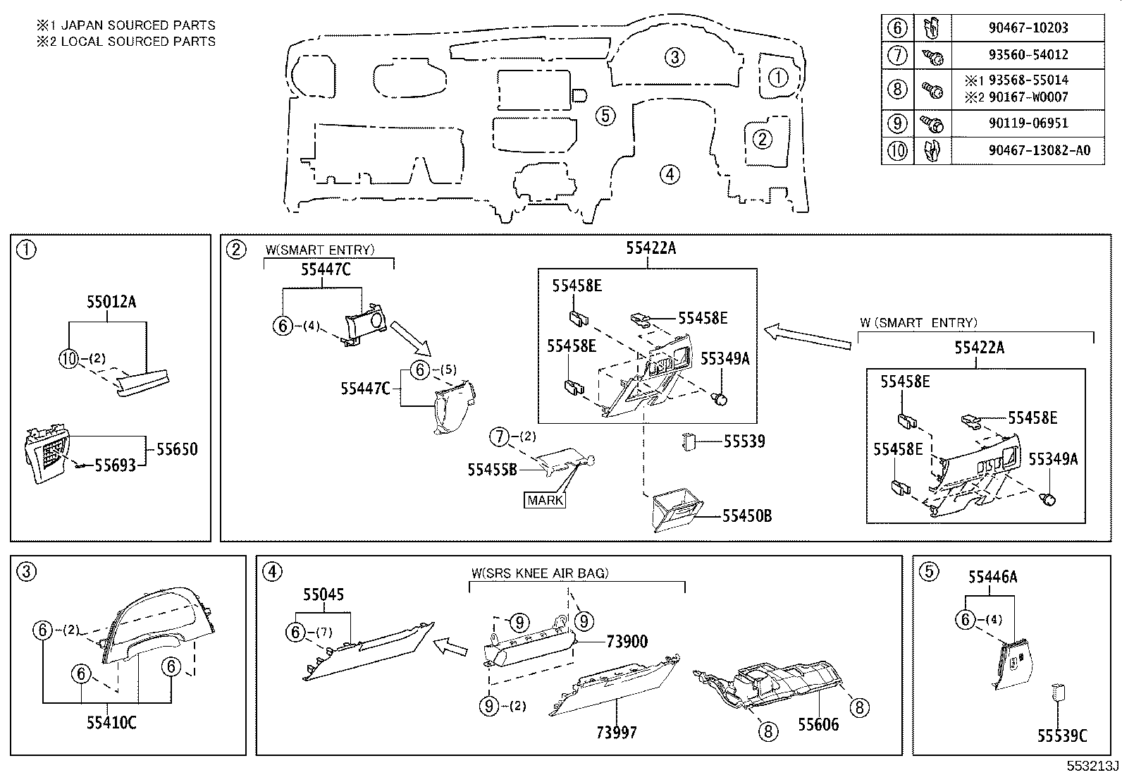 Exploded illustration 553213J