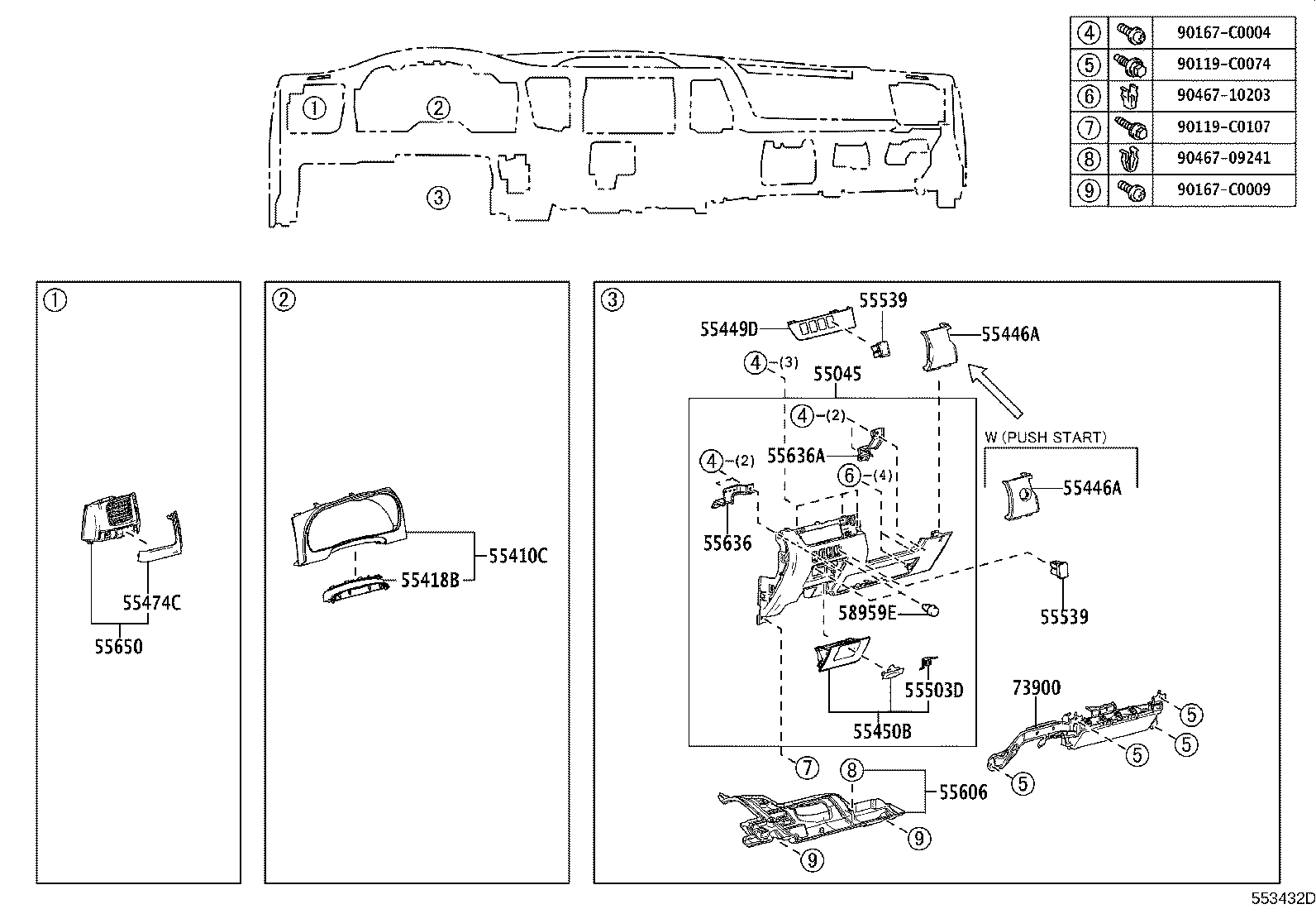 Exploded illustration 553432D