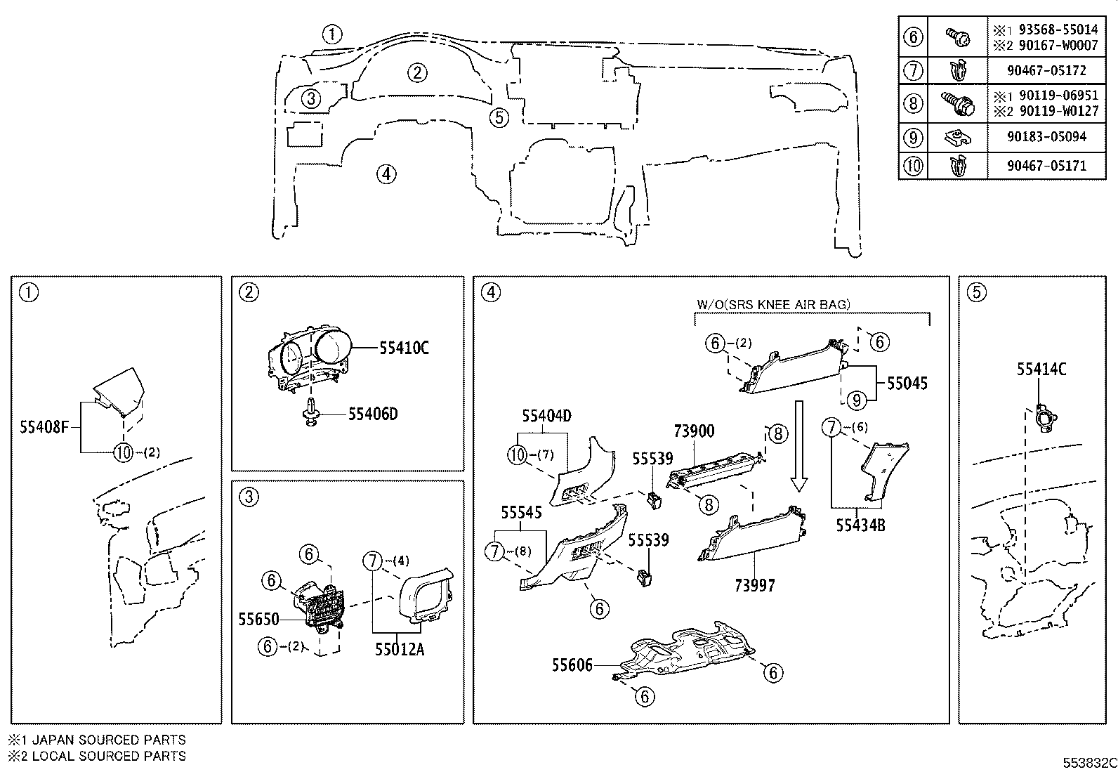 Exploded illustration 553832C