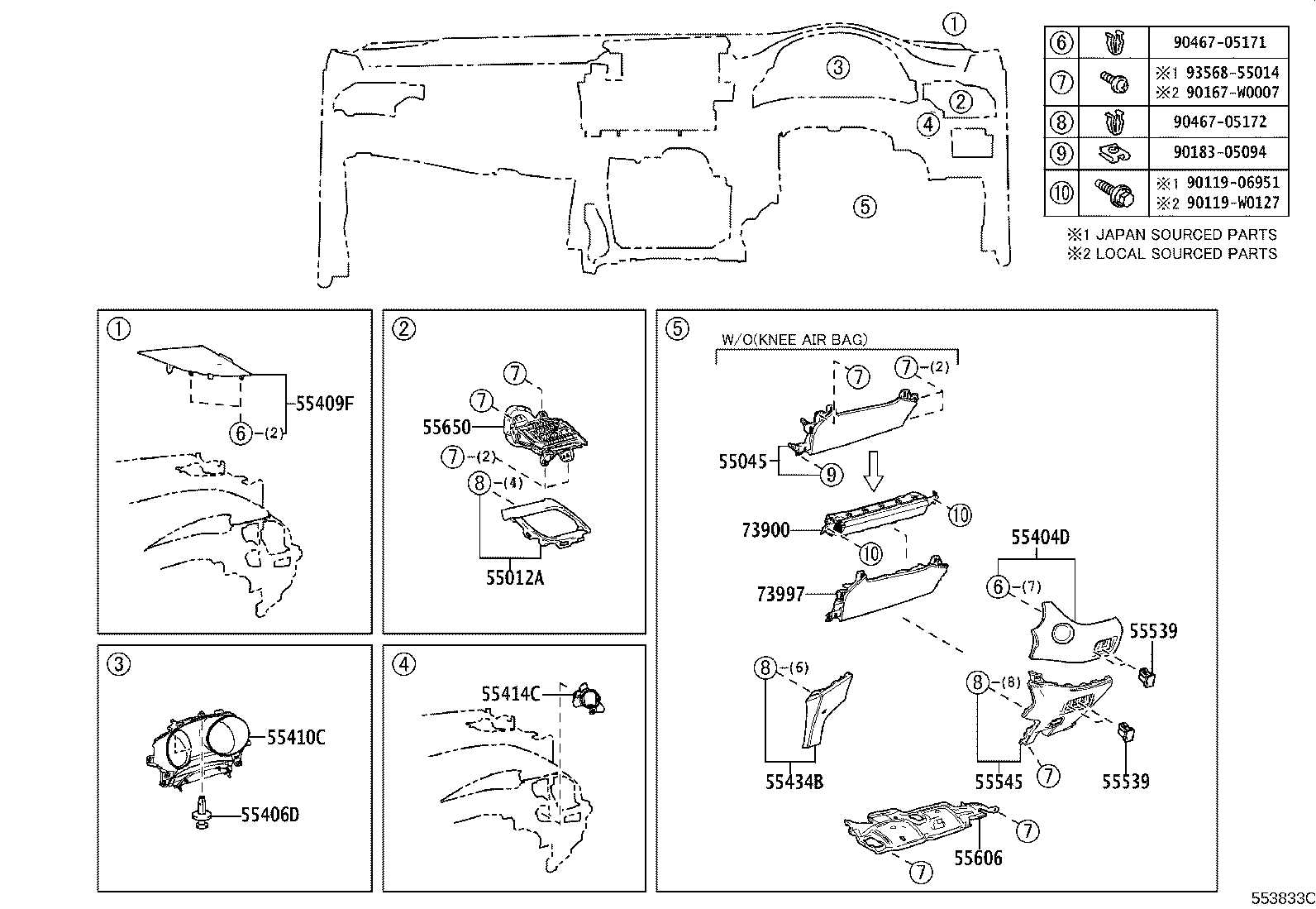 Exploded illustration 553833C
