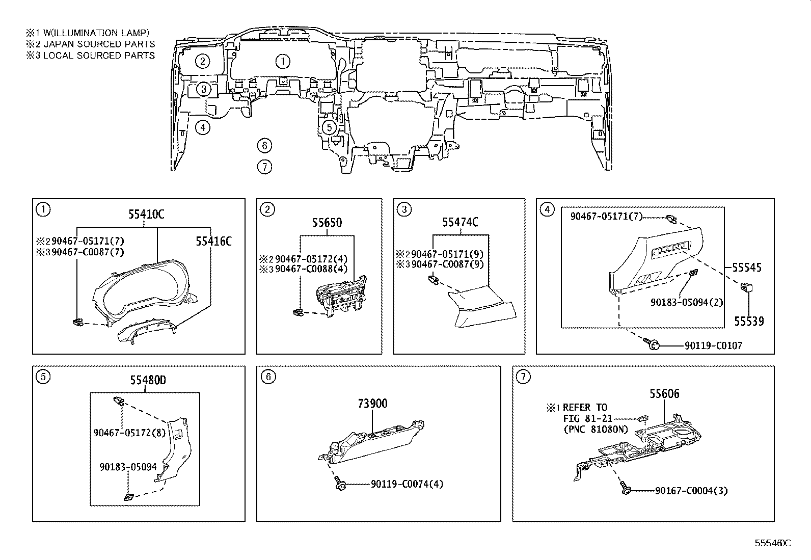 Exploded illustration 555460C