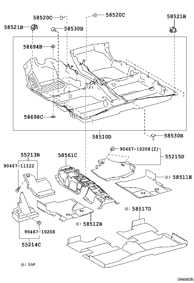 Exploded illustration 584880B