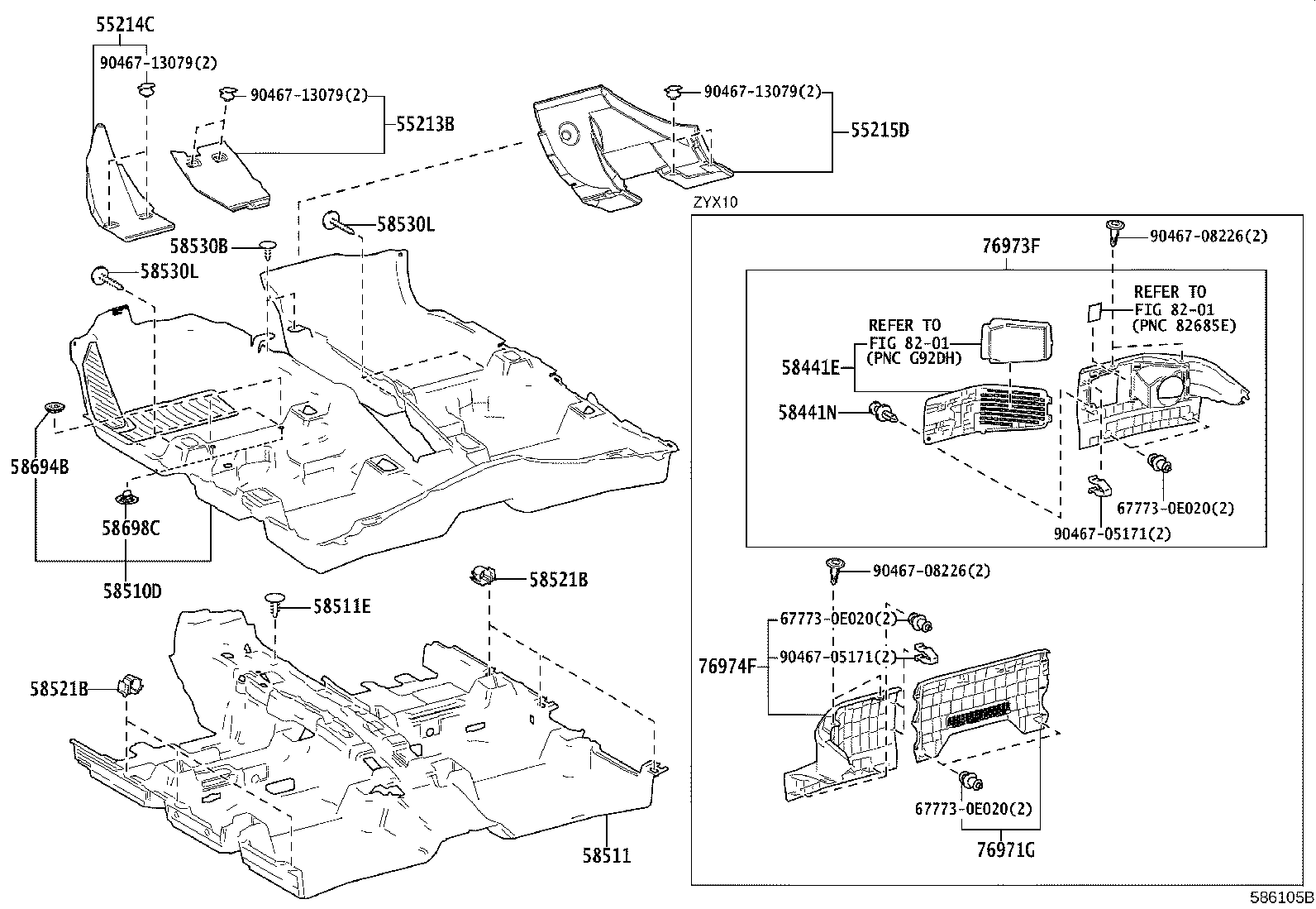 Exploded illustration 586105B