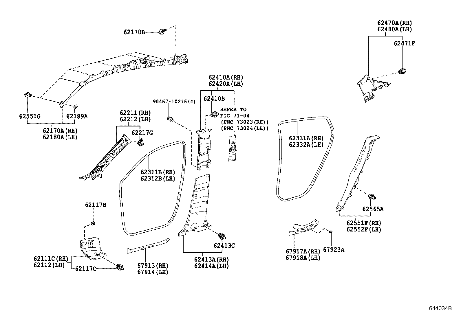 Exploded illustration 644034B