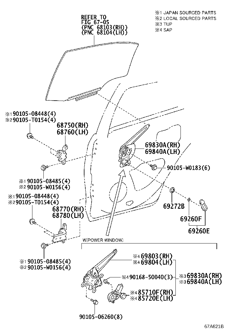 Exploded illustration 67A621B