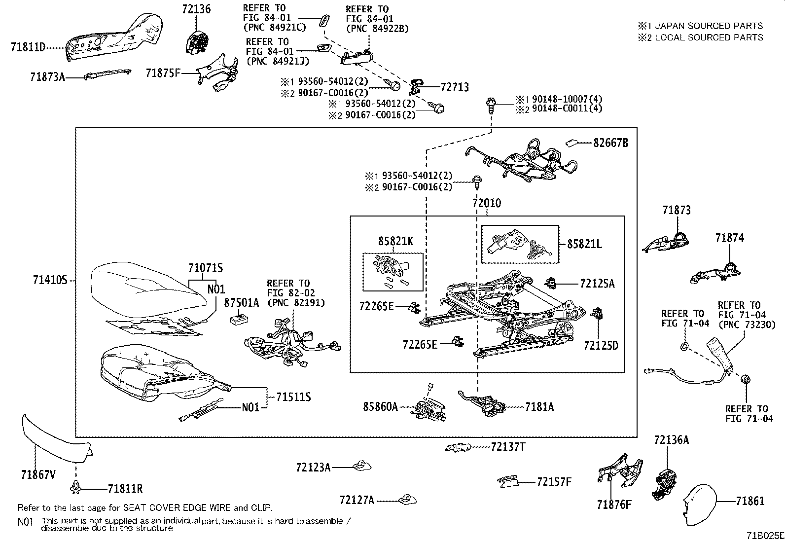 Exploded illustration 71B025D