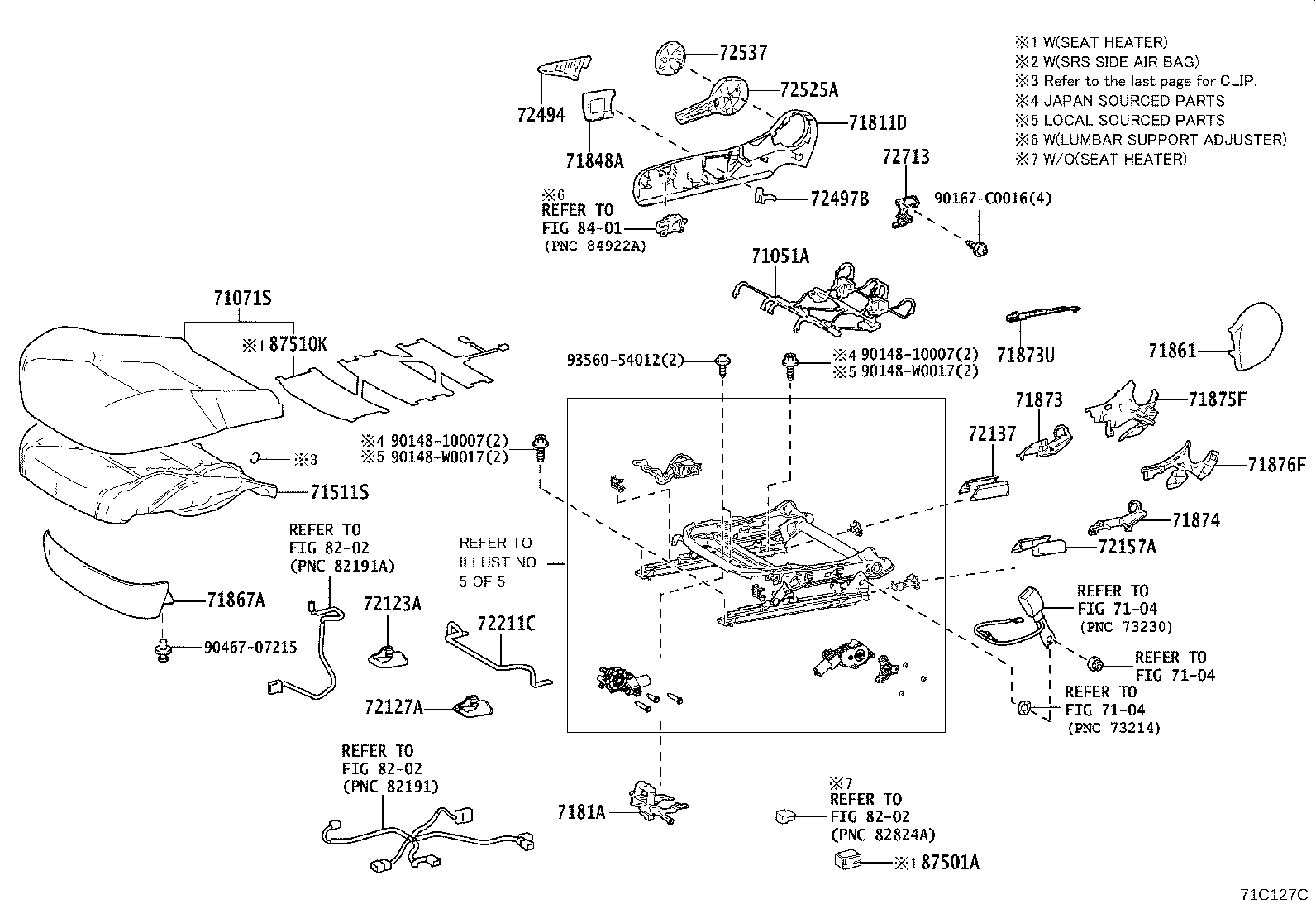 Exploded illustration 71C127C