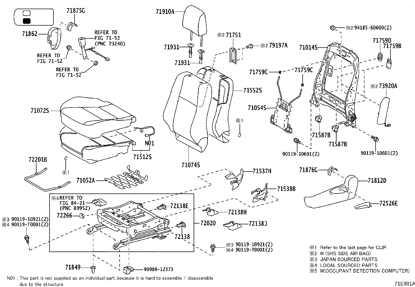 Exploded illustration 71E891A