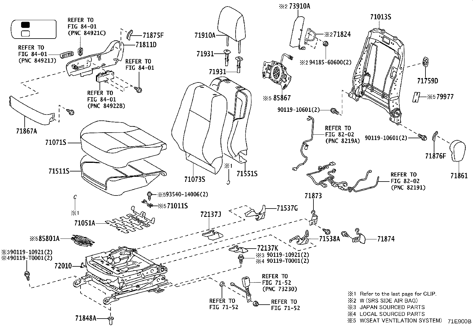 Exploded illustration 71E900B