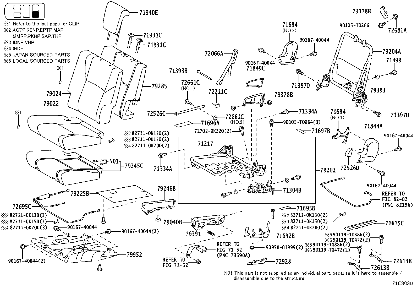 Exploded illustration 71E903B