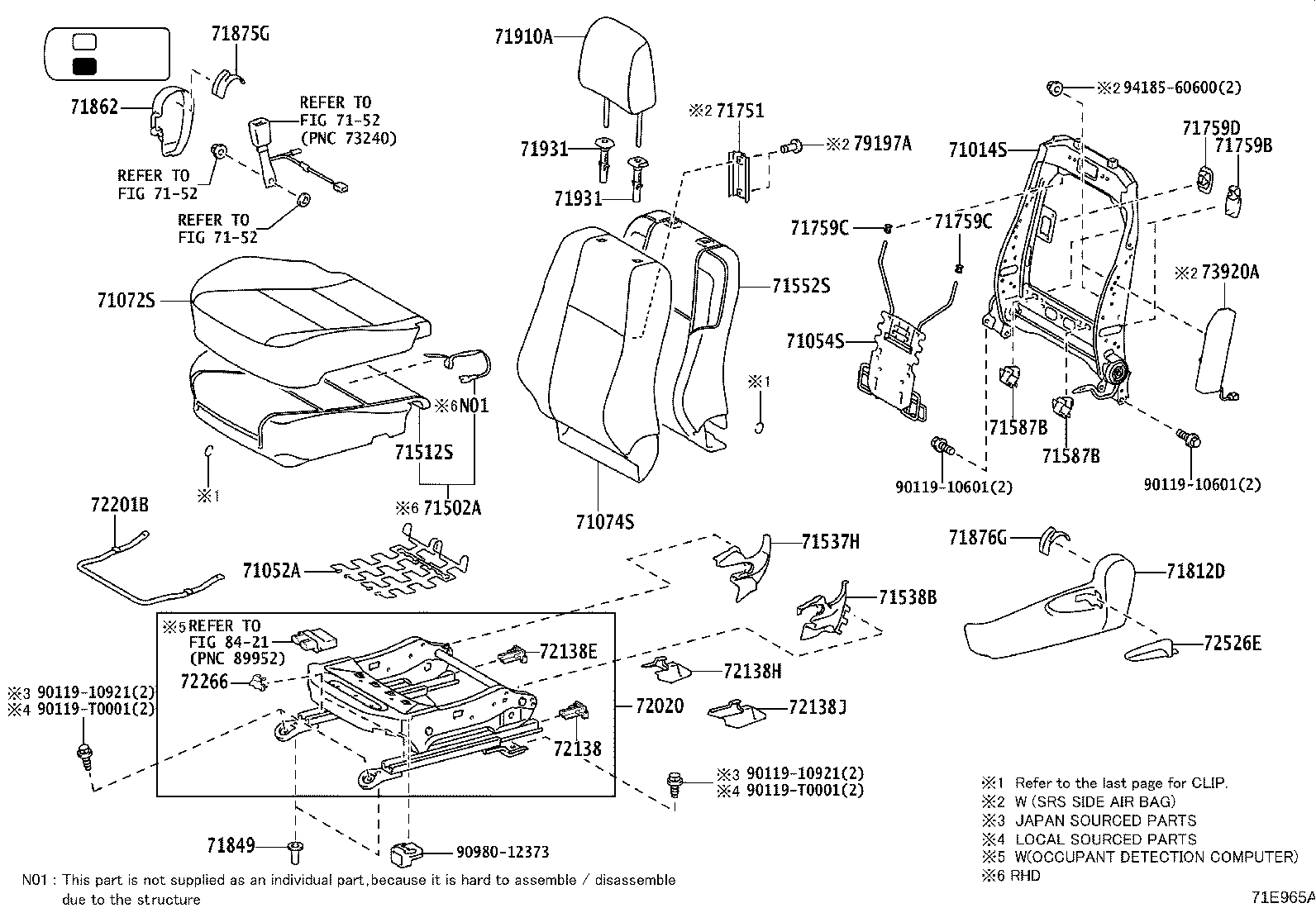 Exploded illustration 71E965A