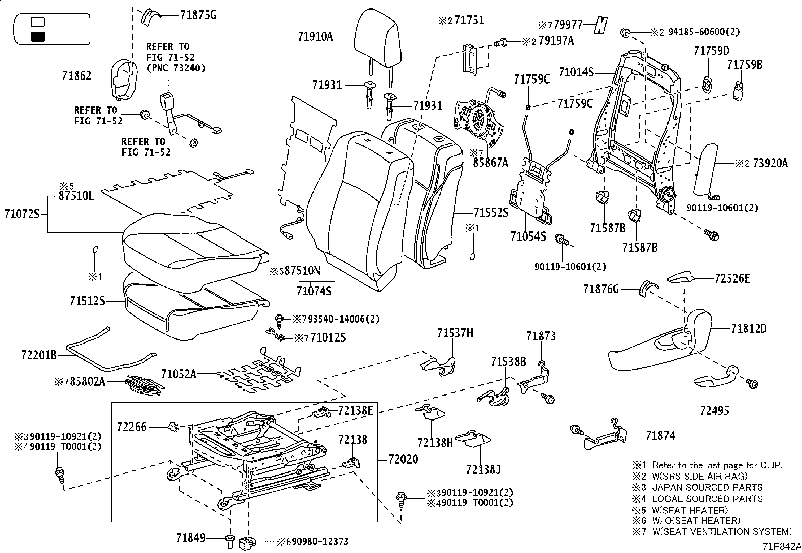 Exploded illustration 71F842A