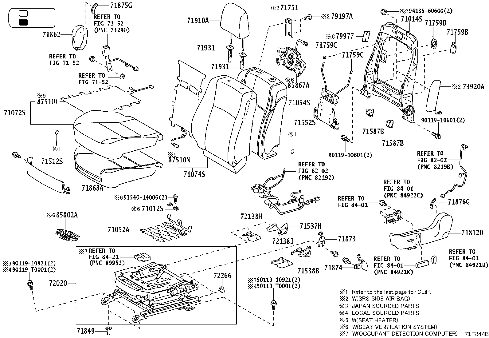 Exploded illustration 71F844B