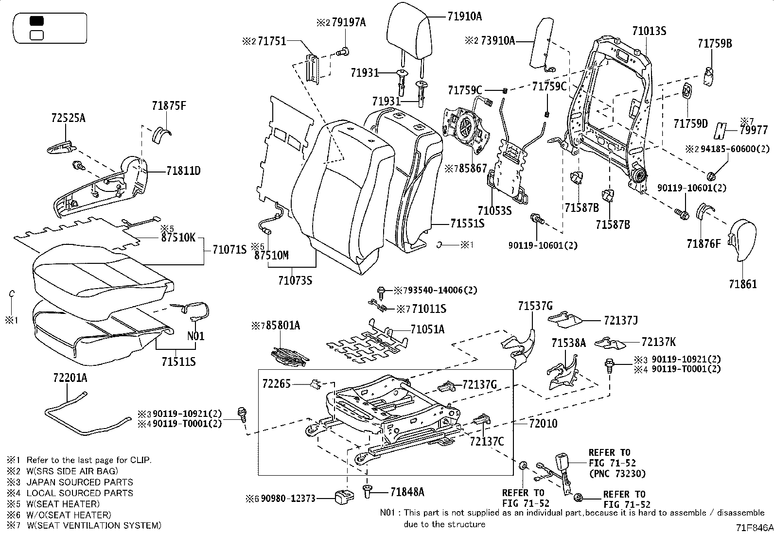 Exploded illustration 71F846A