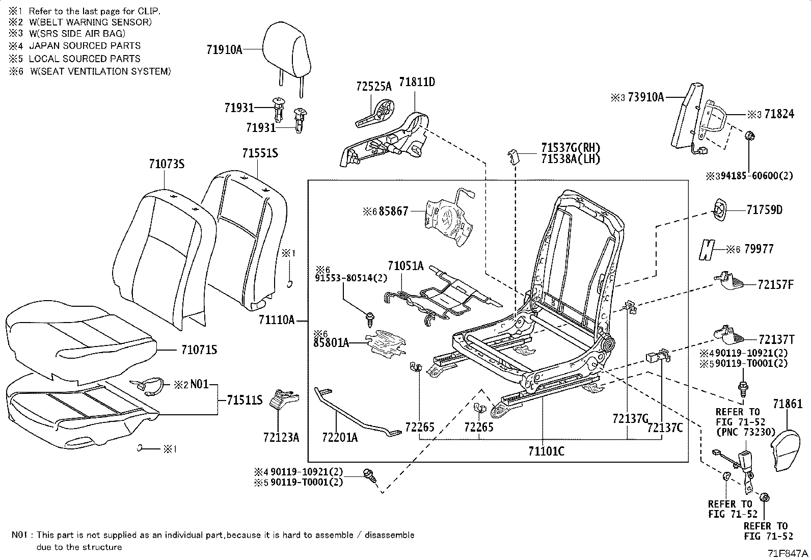 Exploded illustration 71F847A