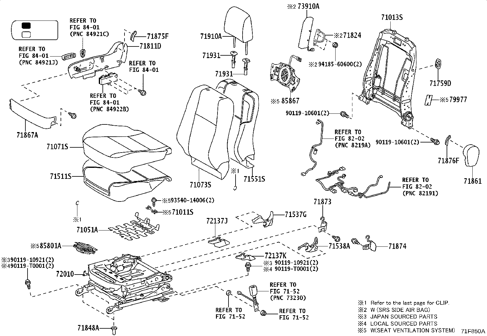 Exploded illustration 71F850A