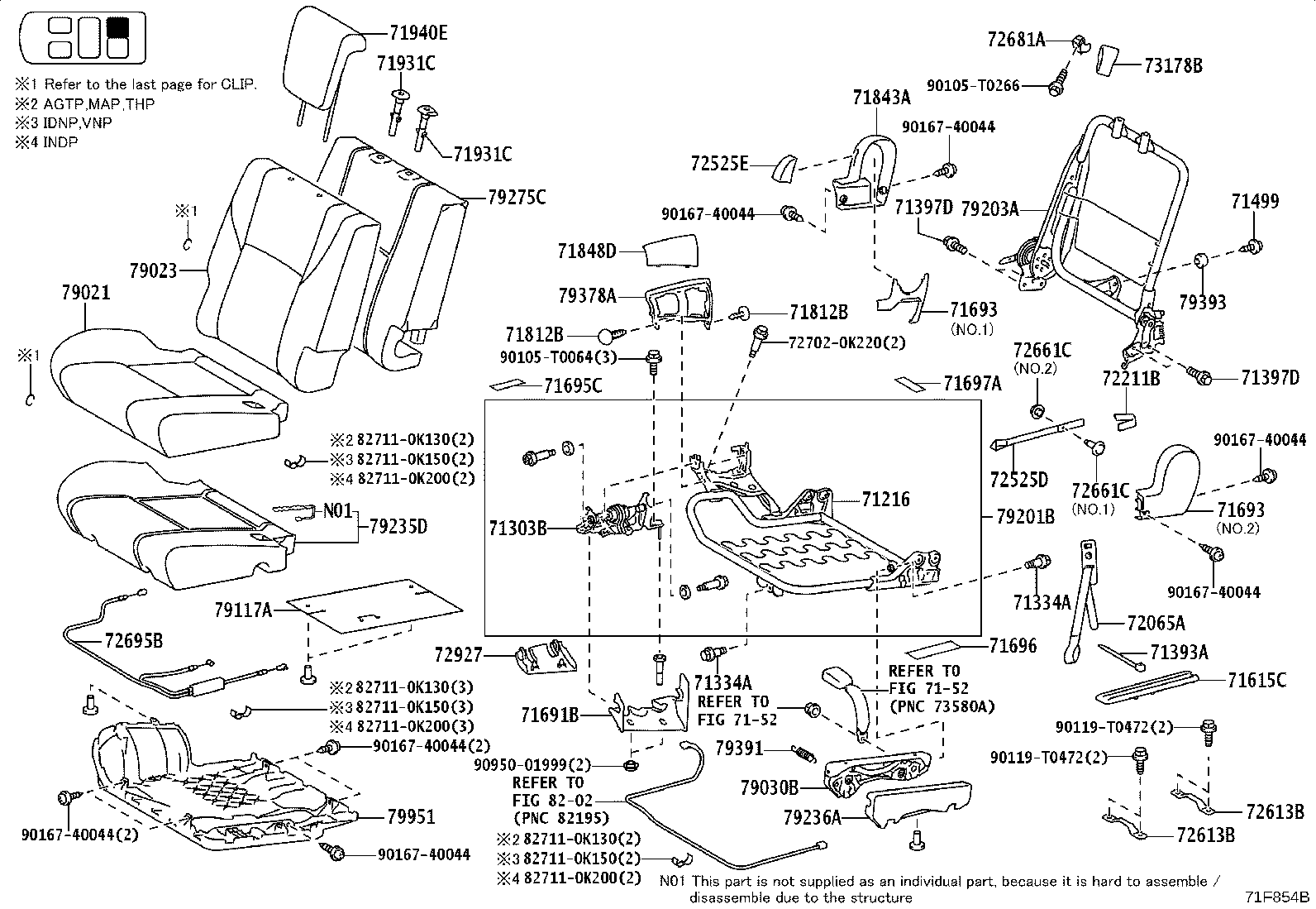 Exploded illustration 71F854B