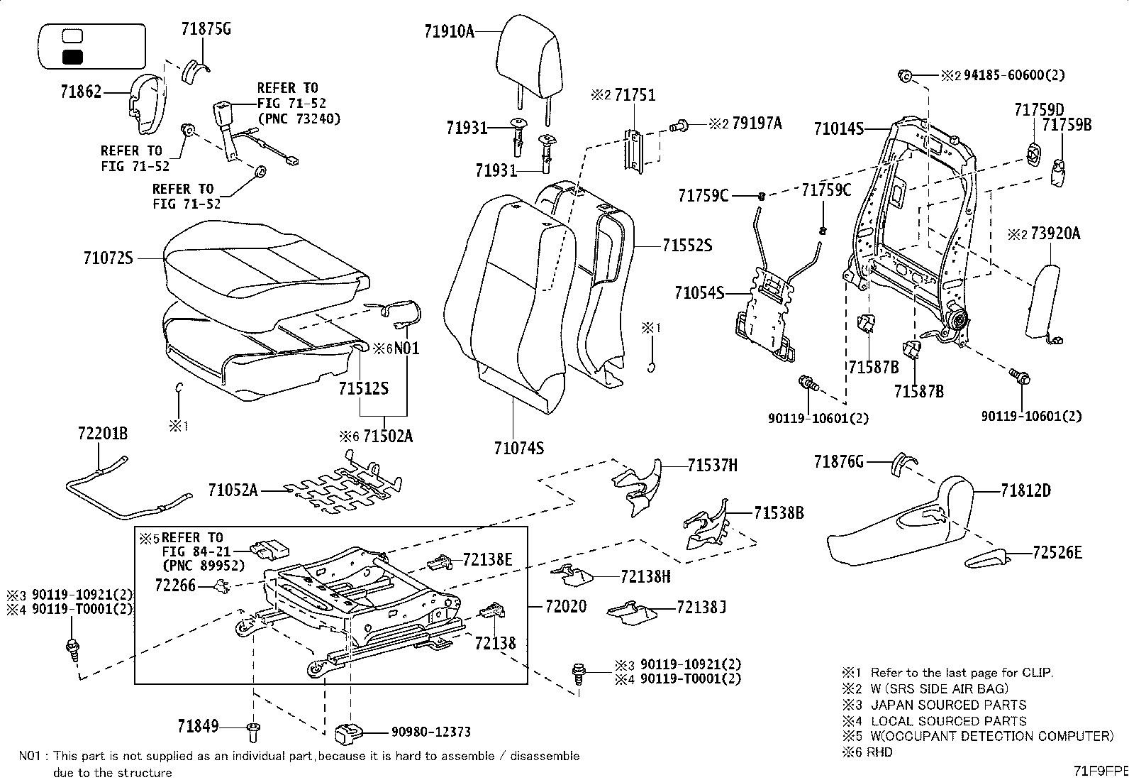 Exploded illustration 71F9FPB