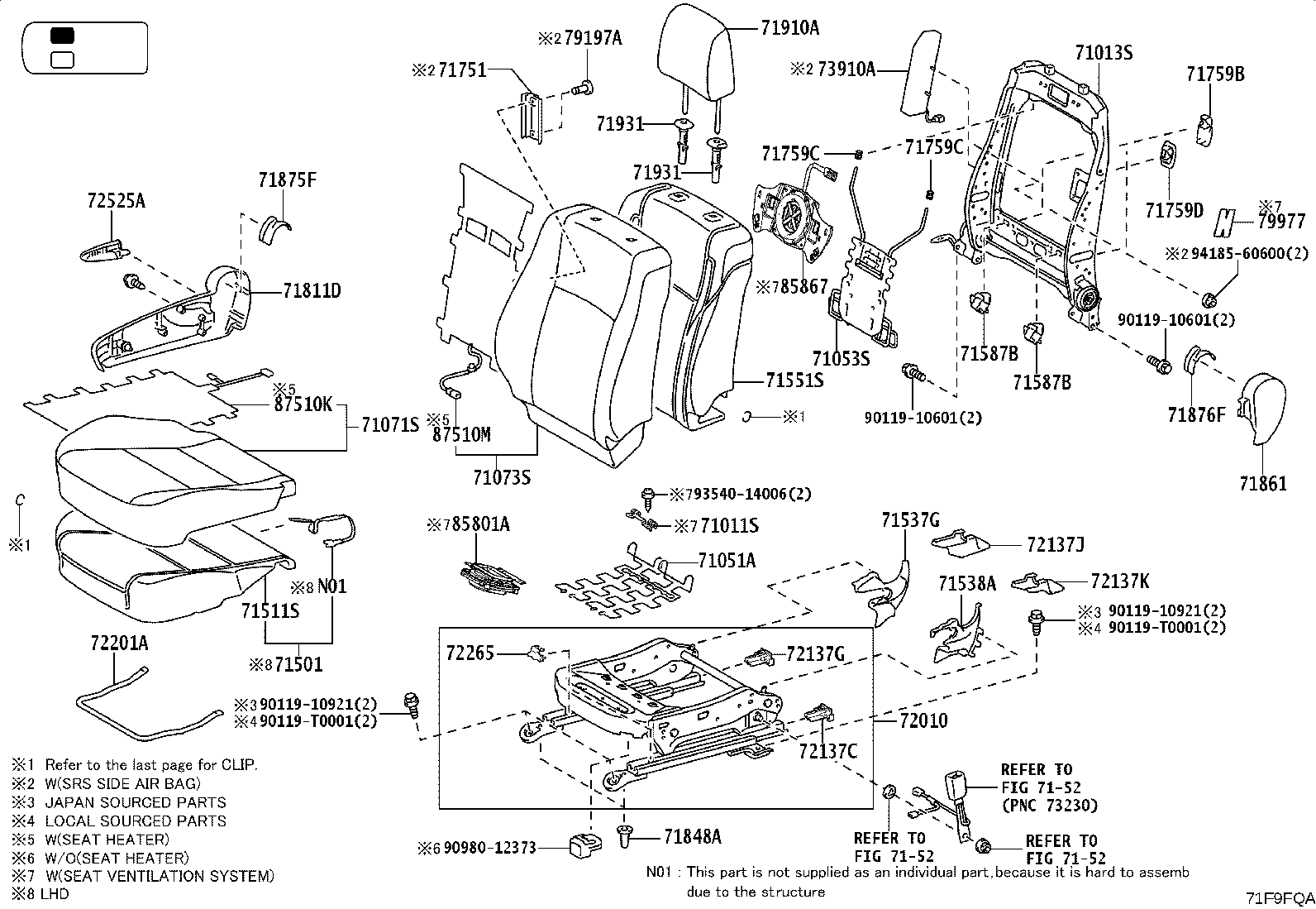 Exploded illustration 71F9FQA