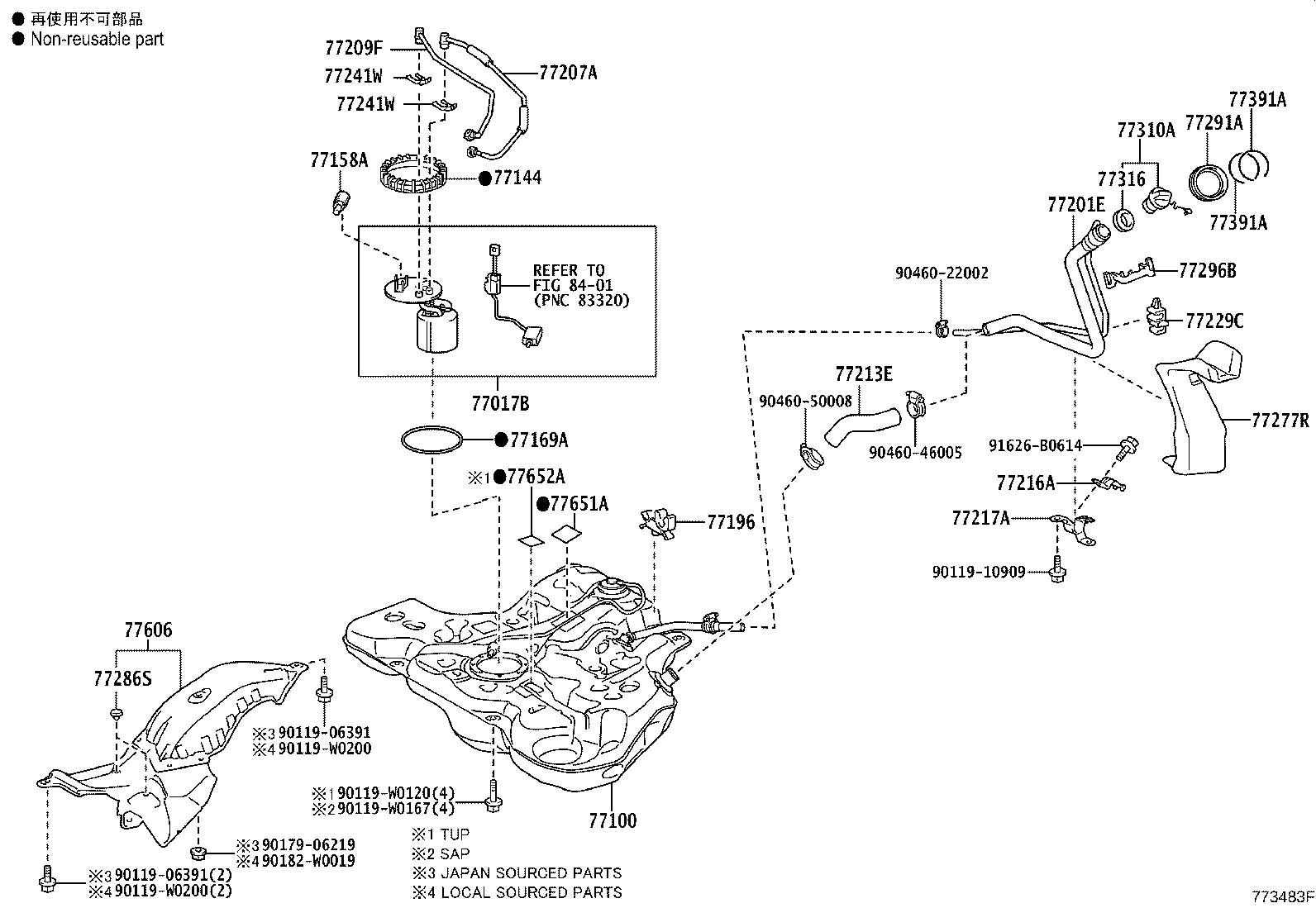 Exploded illustration 773483F